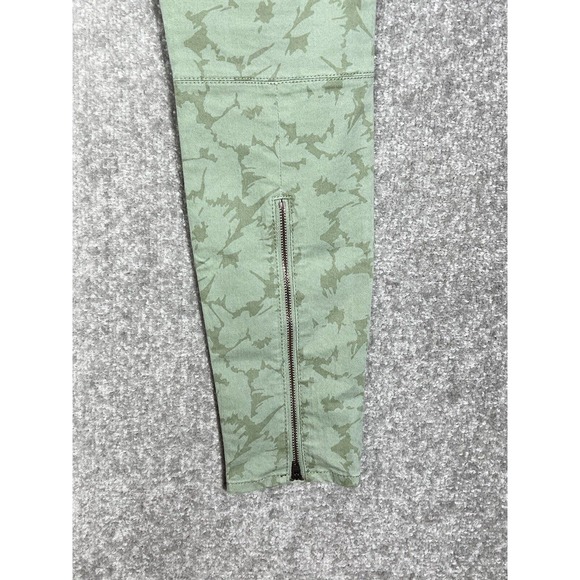 Gap 1969 Ankle Zip Skinny Legging Jeans Women Size 25 Stretch Green Floral - Picture 8 of 13